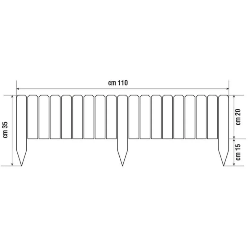 Bordura per aiuole in legno 110x5x20/35h cm Verdelook - Image 3