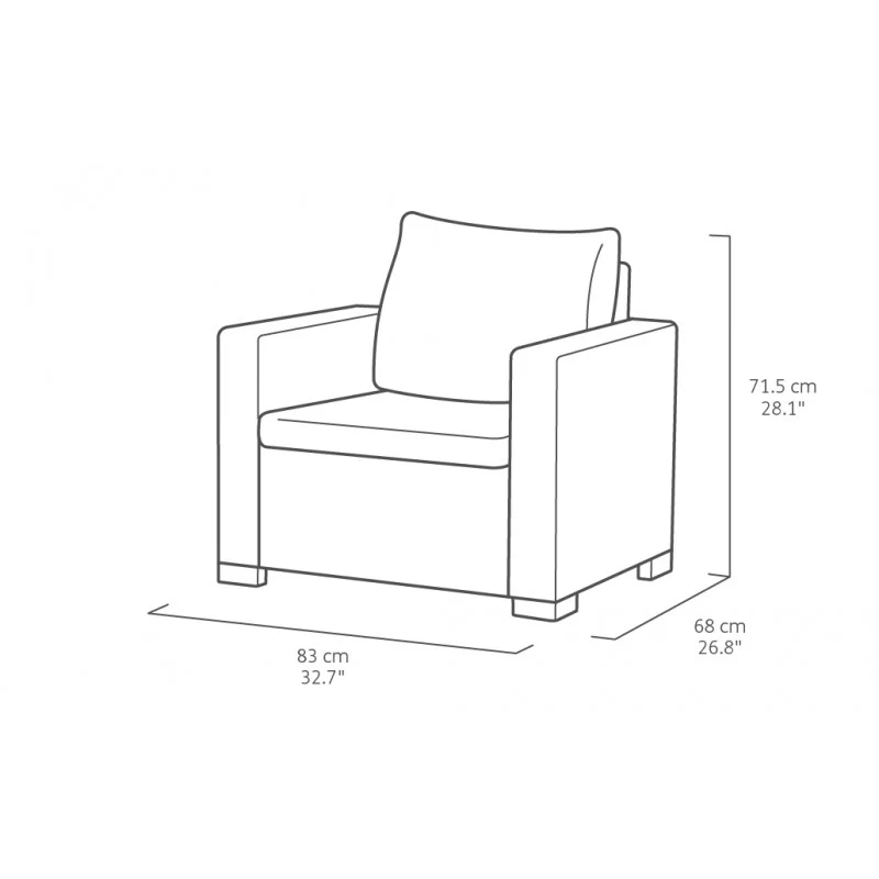 Coppia di poltrone da esterno California con cuscino | Keter - Image 6