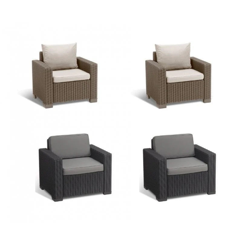 Coppia di poltrone da esterno California con cuscino | Keter - Image 8