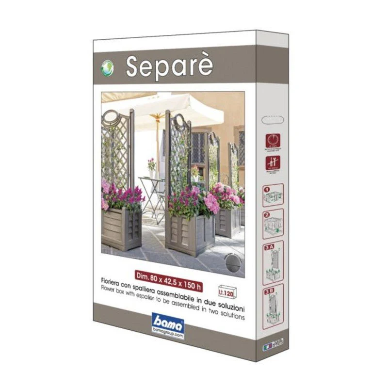 Fioriera con grigliato in plastica 80x42,5x150h cm Bama - Image 5