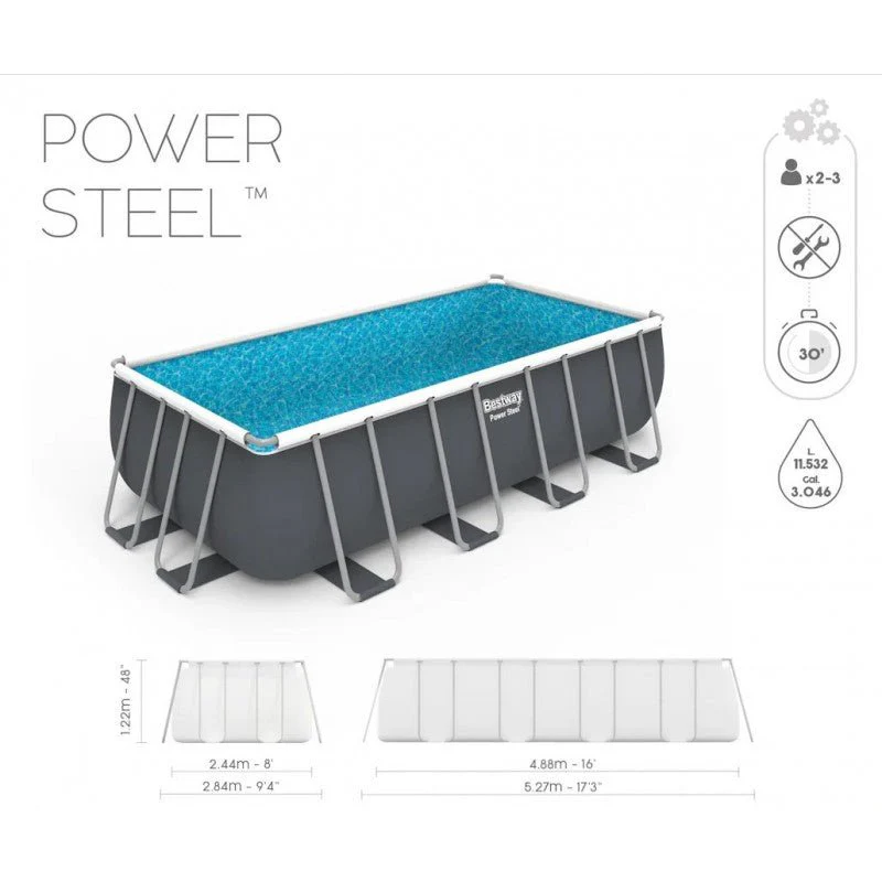 Piscina Bestway 56671 Power Steel Frame 488x244x122cm - Image 5