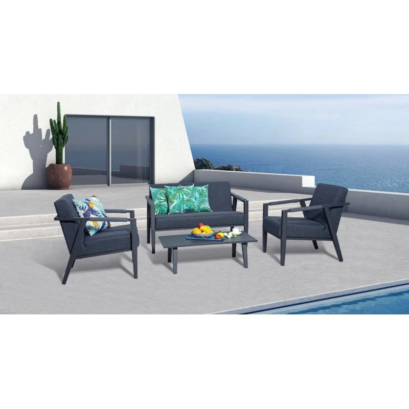 Xone Salotto da Giardino Kaori in Alluminio con Divano, Poltrone e Tavolino - Image 4