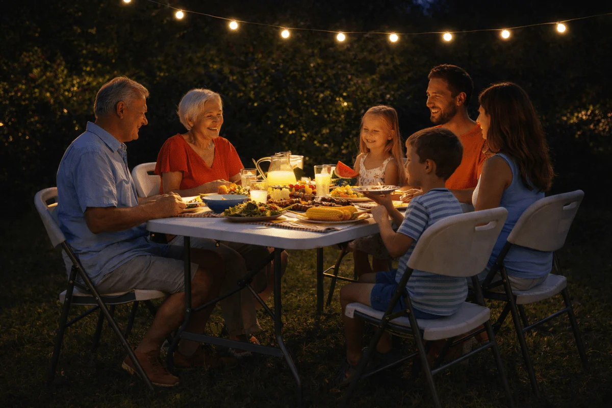 Set da Giardino Catering XONE – Tavolo e Sedie Pieghevoli Resistenti per Eventi e Outdoor - Image 4