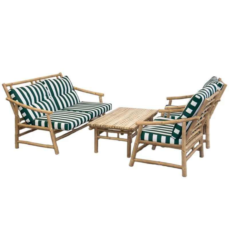 Set mobili da esterno in bamboo a righe in Bamboo - Image 3