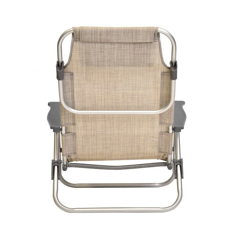 Spiaggina PRO Mare Beige Pieghevole in Alluminio con Poggiatesta Xone - Image 12
