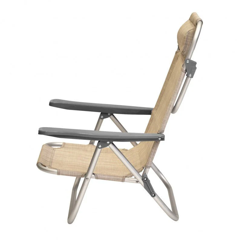 Spiaggina PRO Mare Beige Pieghevole in Alluminio con Poggiatesta Xone - Image 13