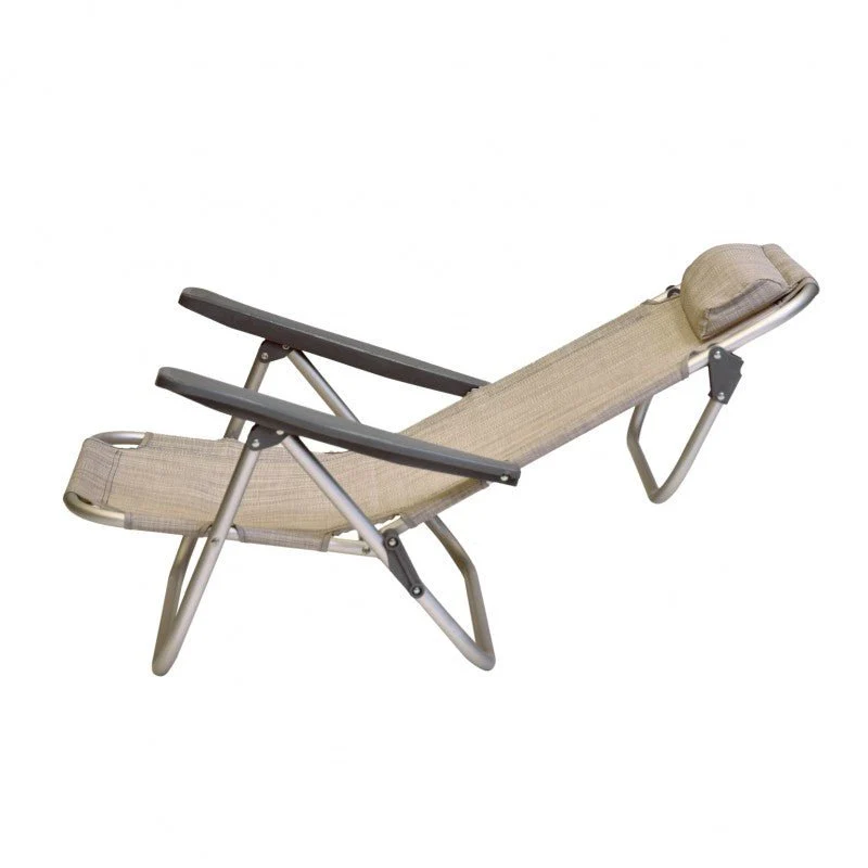 Spiaggina PRO Mare Beige Pieghevole in Alluminio con Poggiatesta Xone - Image 16