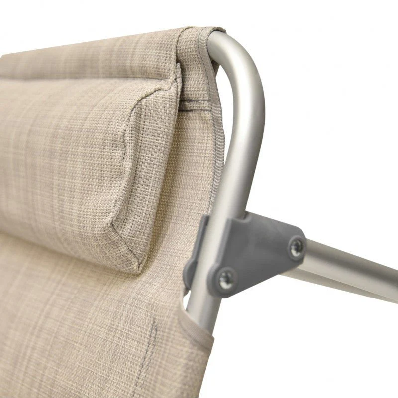 Spiaggina PRO Mare Beige Pieghevole in Alluminio con Poggiatesta Xone - Image 18