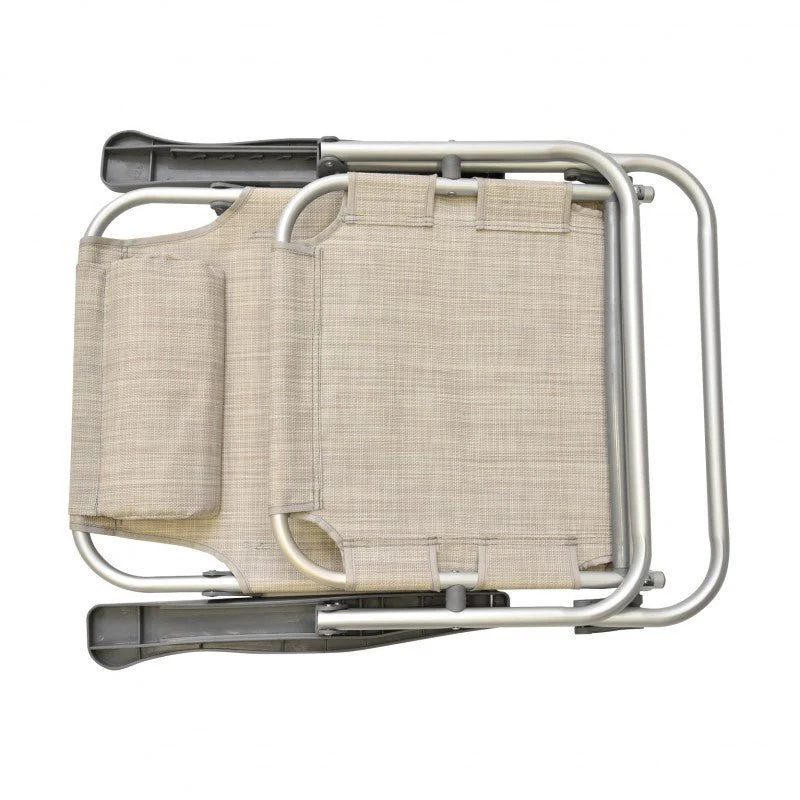 Spiaggina PRO Mare Beige Pieghevole in Alluminio con Poggiatesta Xone - Image 19