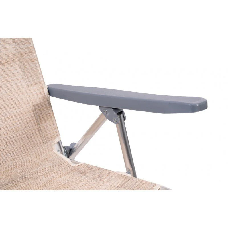 Spiaggina PRO Mare Beige Pieghevole in Alluminio con Poggiatesta Xone - Image 5