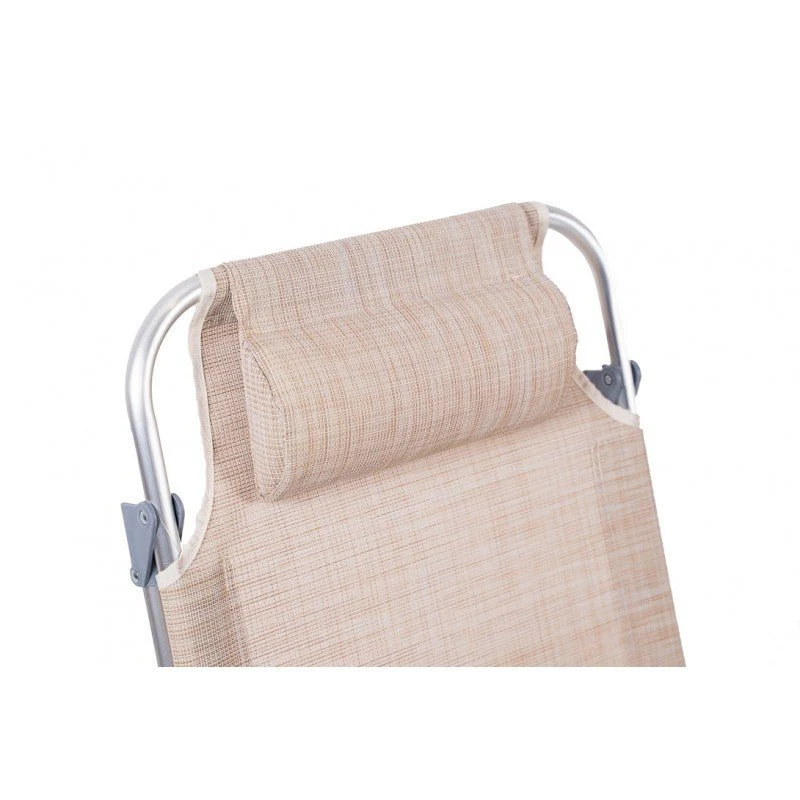 Spiaggina PRO Mare Beige Pieghevole in Alluminio con Poggiatesta Xone - Image 7