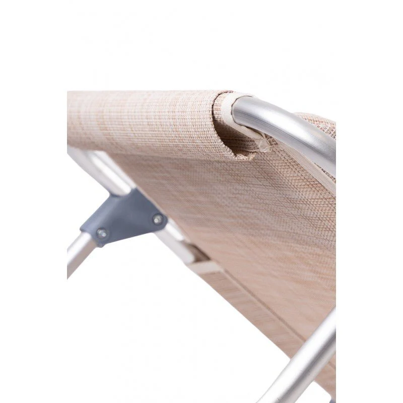 Spiaggina PRO Mare Beige Pieghevole in Alluminio con Poggiatesta Xone - Image 9