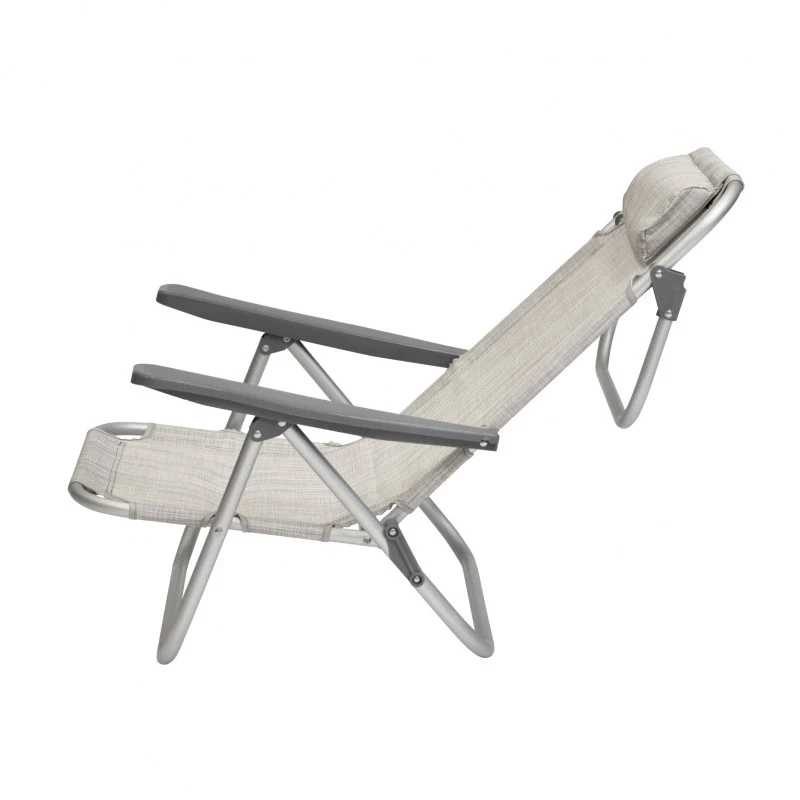 Spiaggina PRO Mare Grigia Pieghevole in Alluminio con Poggiatesta Xone - Image 10