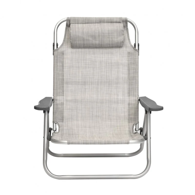 Spiaggina PRO Mare Grigia Pieghevole in Alluminio con Poggiatesta Xone - Image 3