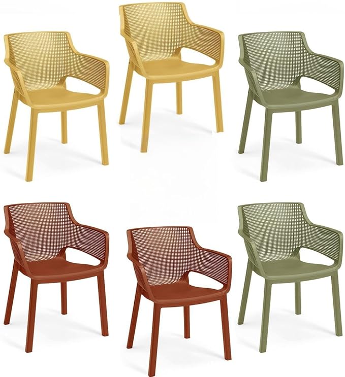 Set Tavolo Julie Grafite + 6 Sedie Elisa Colorate - Image 3